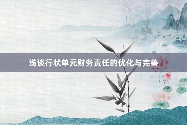 浅谈行状单元财务责任的优化与完善