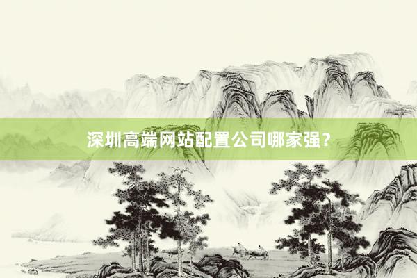 深圳高端网站配置公司哪家强?