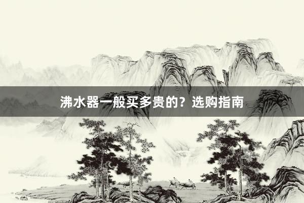 沸水器一般买多贵的?选购指南